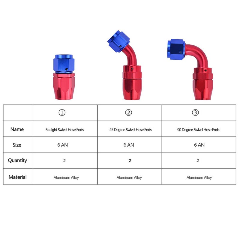 Partschoice 12FT 6AN 3/8 Fuel Line Hose Braided Stainless Steel w/6pcs AN6 Hose Fitting Kit - Image 4